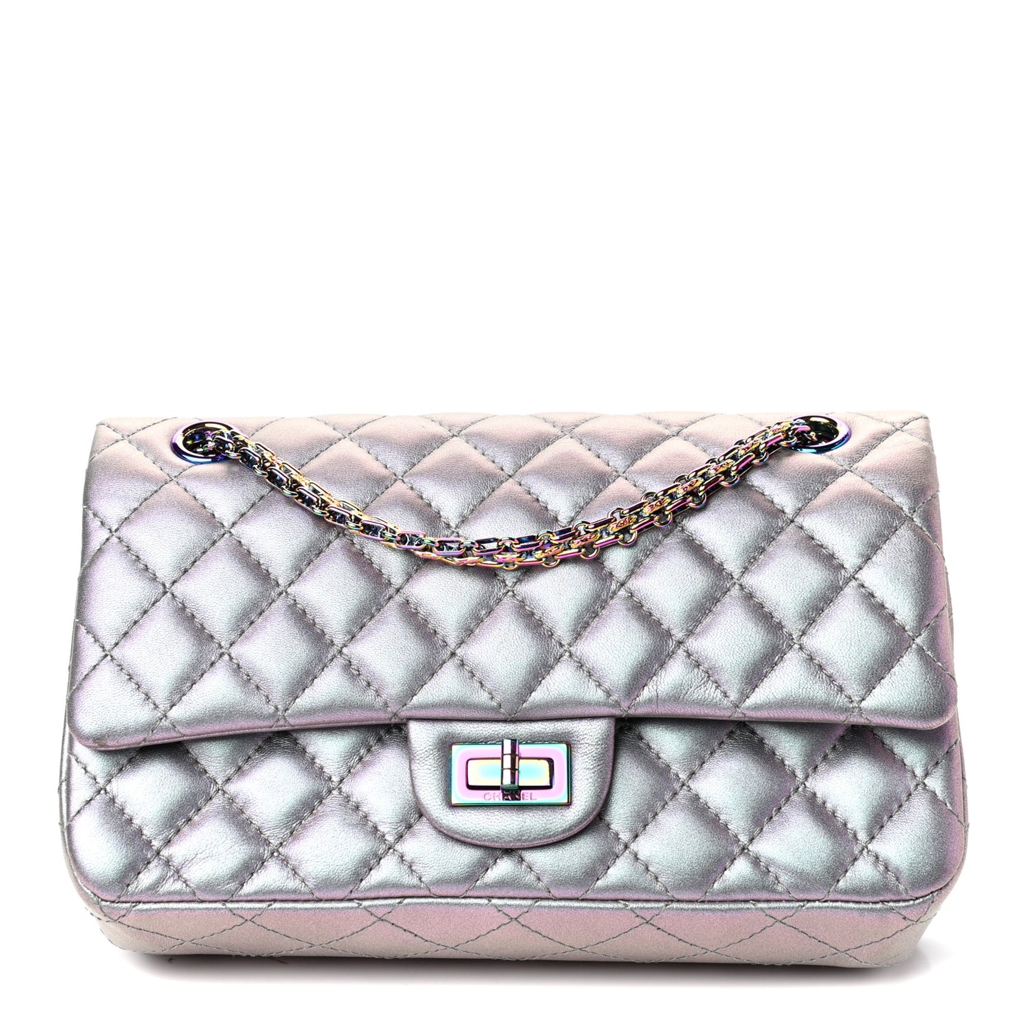 Iridescent Lambskin Quilted 2.55 Reissue 225 Flap Light Purple