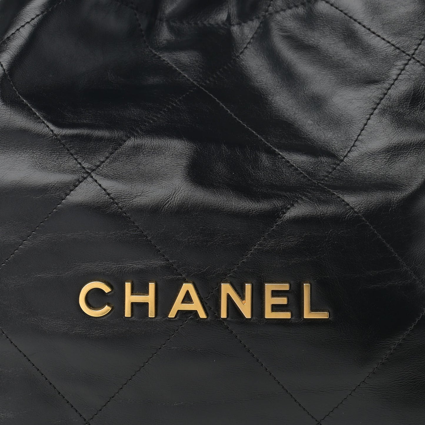 Shiny Calfskin Quilted Small Chanel 22 Black