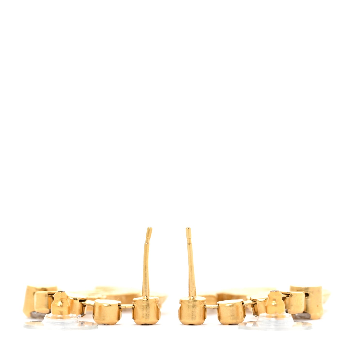 Crystal CC Dangle Earrings Gold