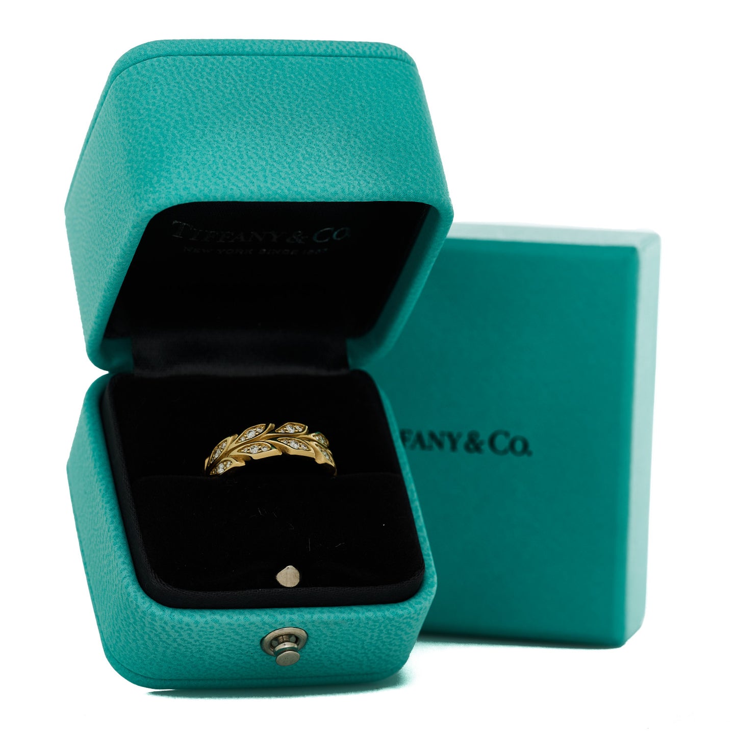 18K Yellow Gold Diamond Victoria Vine Band Ring 51 5.75