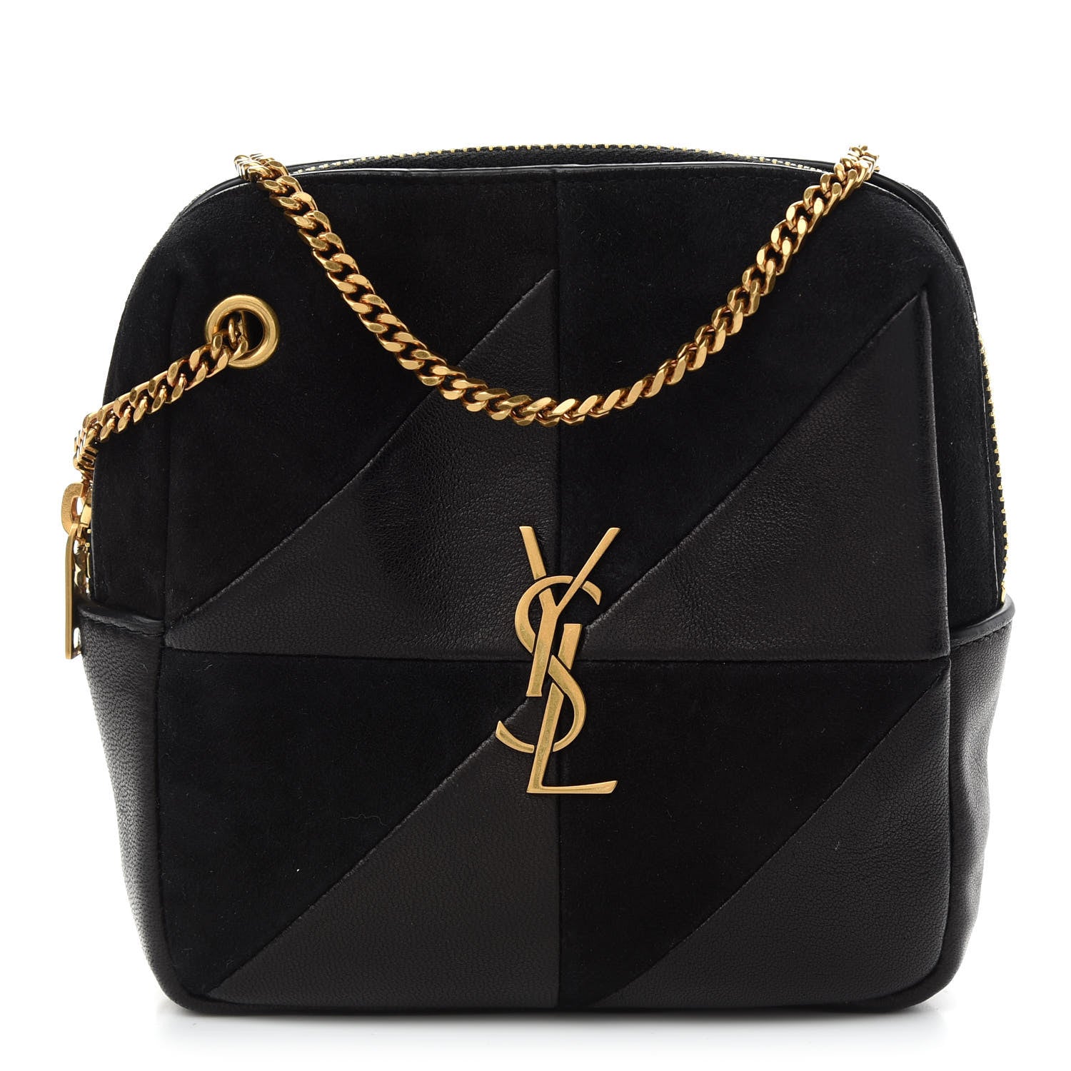 Saint Laurent Lambskin Suede Patchwork Monogram Jamie Cube Black 1 of 10