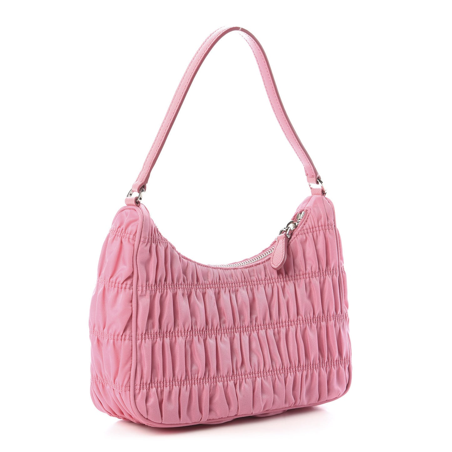 Tessuto Nylon Gaufre Shoulder Bag Begonia