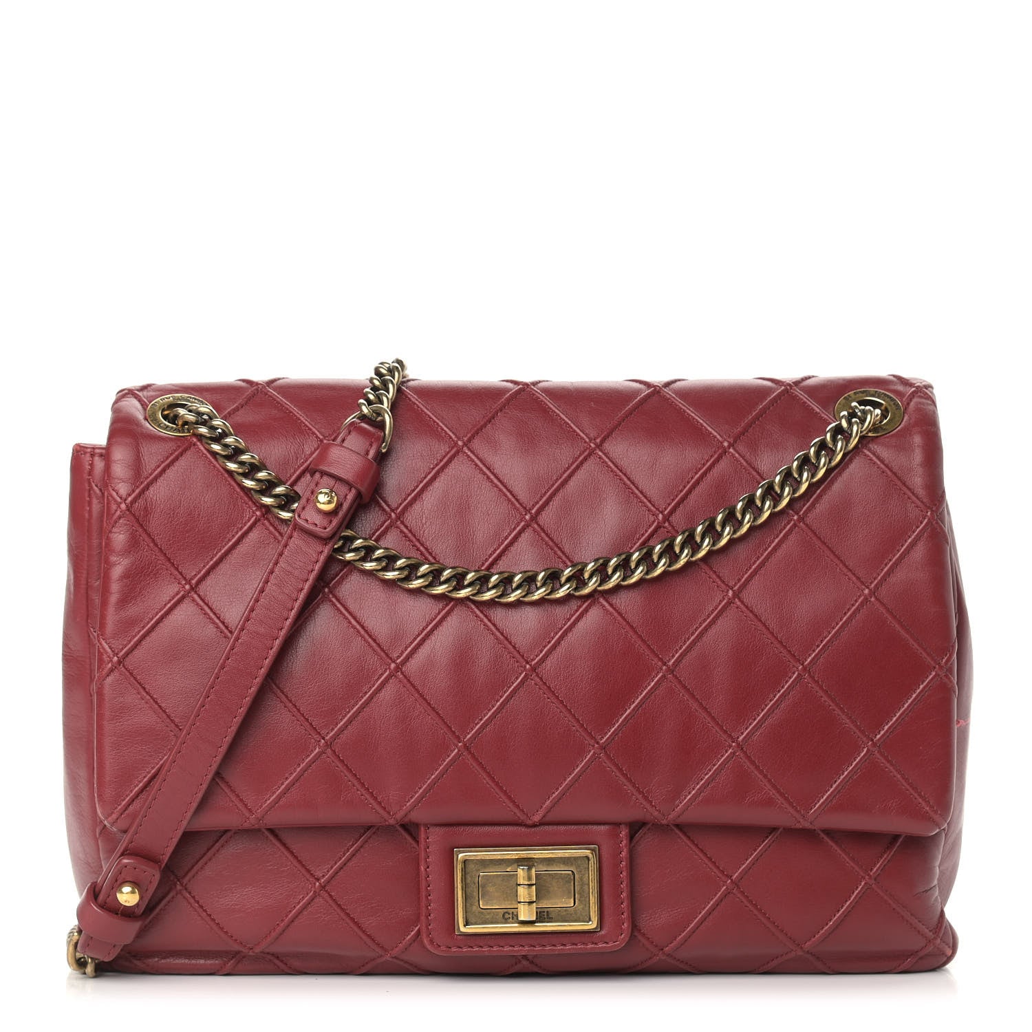 Chanel Calfskin Diamond Debossed Large Cosmos Flap Red 1 of 15