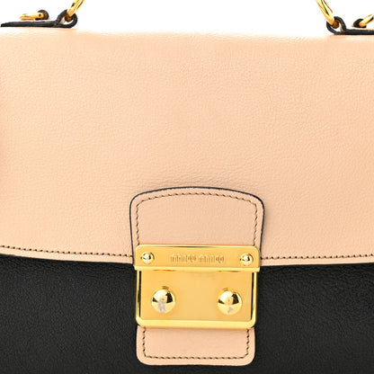 Miu Miu Madras Bicolor Top Handle Bag Cipria Black 7 of 14