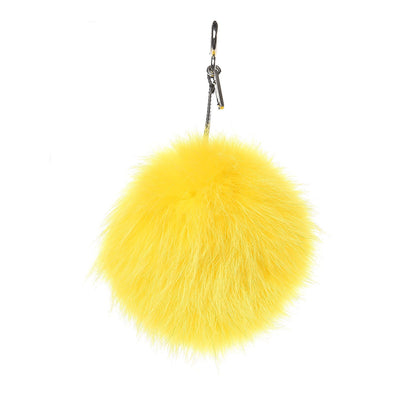 Fendi Fox Mink Rabbit Fur Vitello Dolce Flashy Monster Bag Bug Charm Giallo Fluo Multicolor 3 of 4