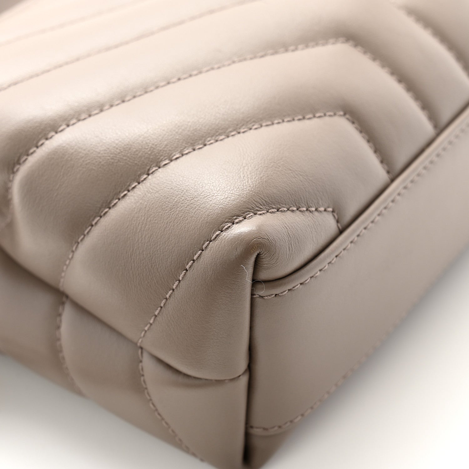 Saint Laurent Calfskin Y Quilted Monogram Toy Loulou Crossbody Bag Taupe 11 of 13