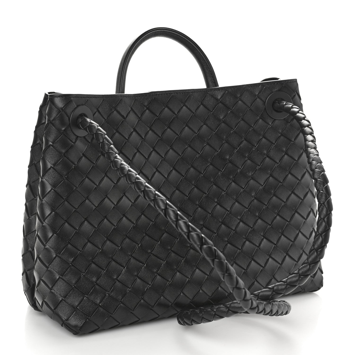 Bottega Veneta Nappa Intrecciato Medium Andiamo Shoulder Bag Black 3 of 10