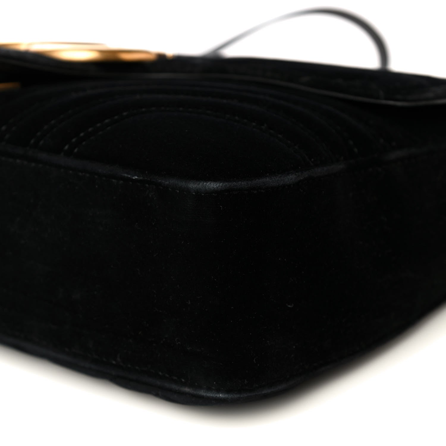 Gucci Velvet Matelasse Medium GG Marmont Shoulder Bag Black 10 of 14