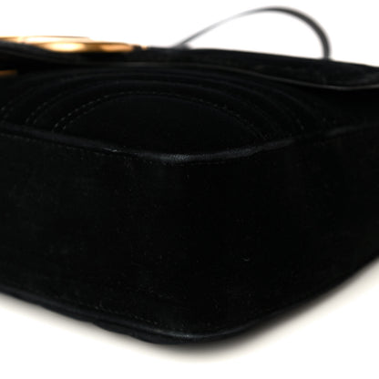 Gucci Velvet Matelasse Medium GG Marmont Shoulder Bag Black 10 of 14