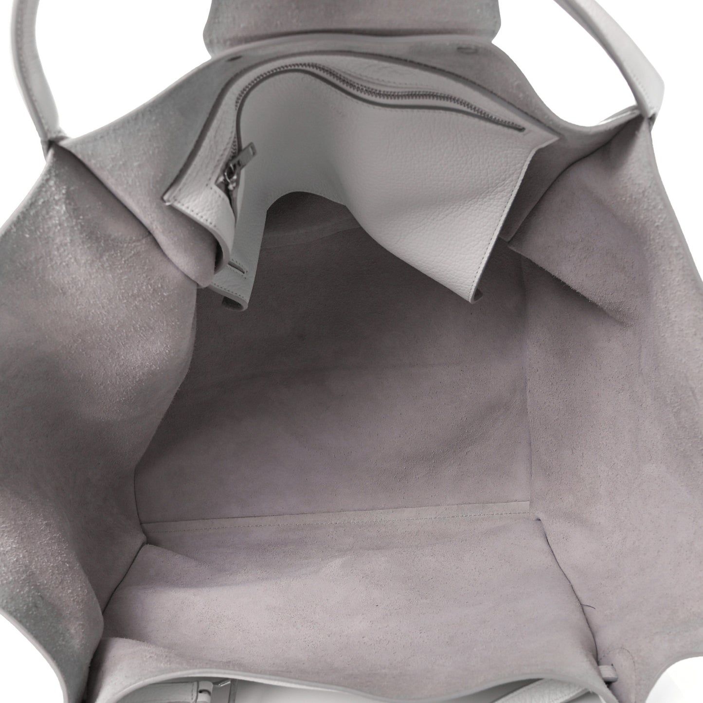 Supple Grained Calfskin Small Big Bag White