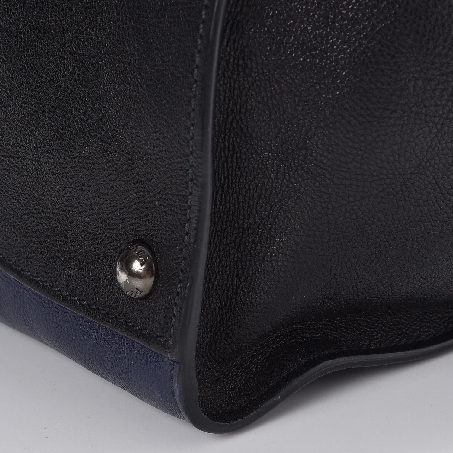 Prada Glace Calfskin Large Twin Pocket Tote Baltico Black 12 of 13