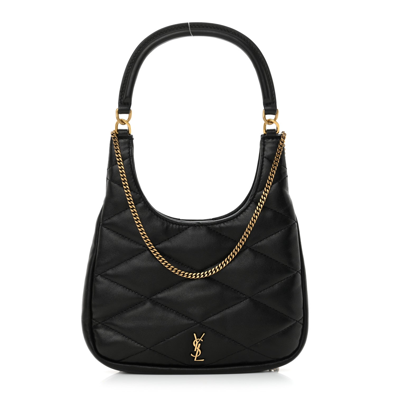Saint Laurent Lambskin Quilted Monogram Sade Hobo Black 1 of 10