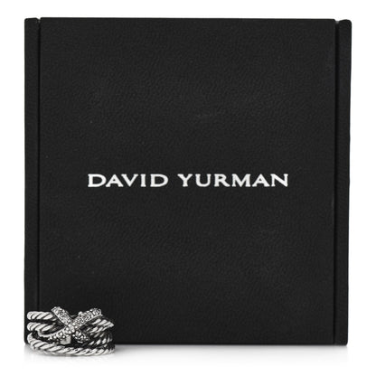 David Yurman Sterling Silver Diamond 10mm X Crossover Ring 50 5.25 4 of 4