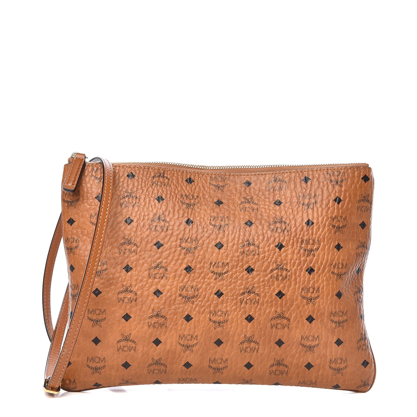 Visetos Medium Crossbody Pouch Cognac
