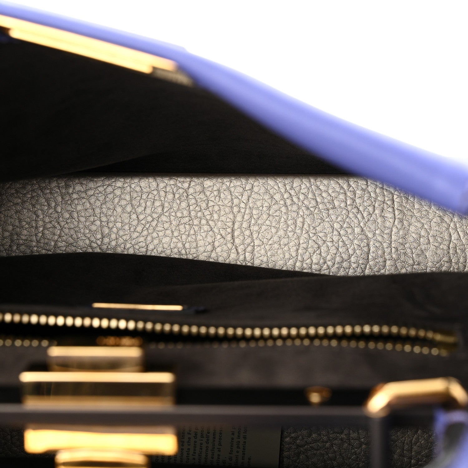 Fendi Vitello Seta Medium Peekaboo Iconic Satchel Viola Cassis 5 of 13
