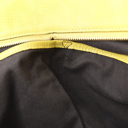 Alexander McQueen Pebbled Calfskin Large Skull Padlock Zip Around Tote Yellow 15 of 16
