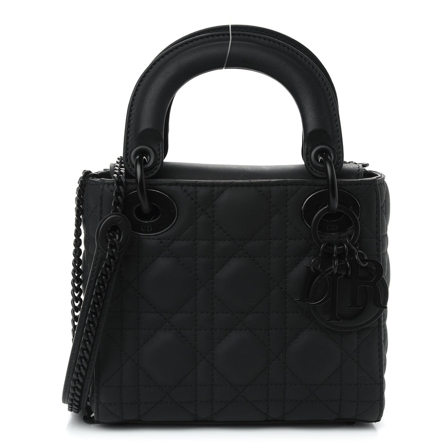 Ultra Matte Calfskin Cannage Mini Lady Dior Black
