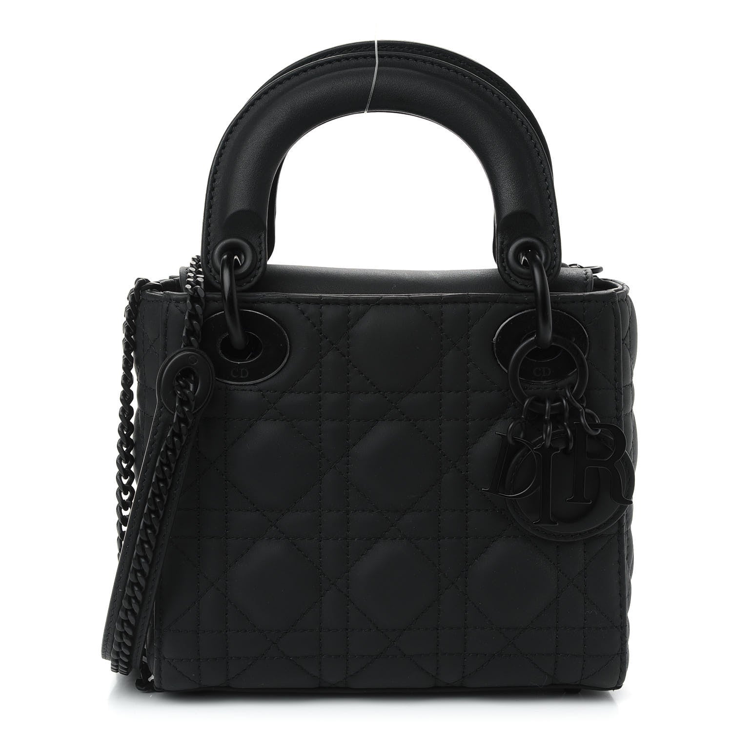 Christian Dior Ultra Matte Calfskin Cannage Mini Lady Dior Black 1 of 8