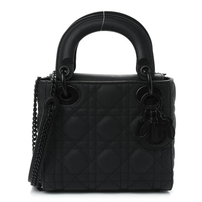 Christian Dior Ultra Matte Calfskin Cannage Mini Lady Dior Black 1 of 8