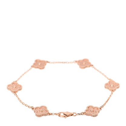 Van Cleef & Arpels 18K Rose Gold 6 Motifs Sweet Alhambra Bracelet 2 of 5