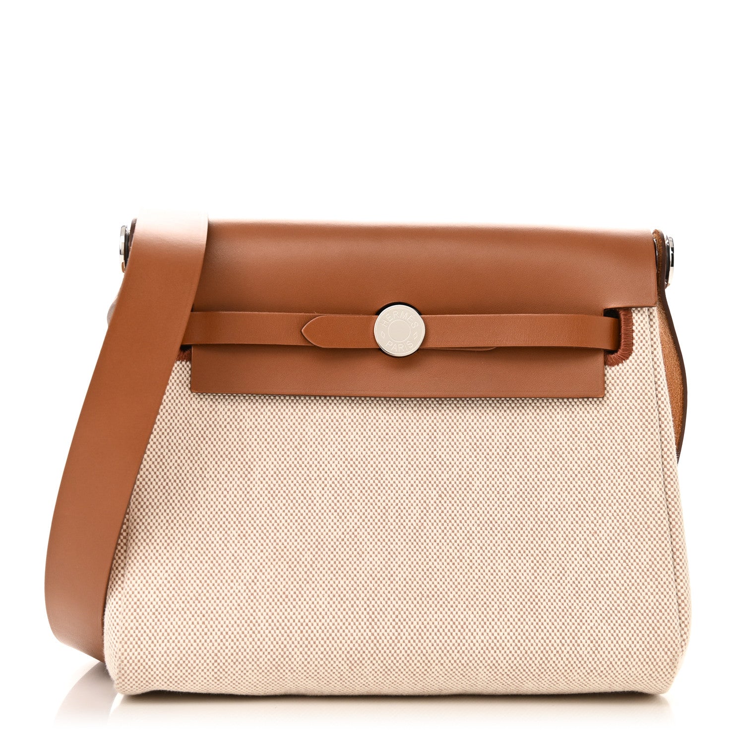 Hermes Military Toile Vache Hunter Herbag Zip Retourne 20 Ecru Beige Fauve 1 of 11