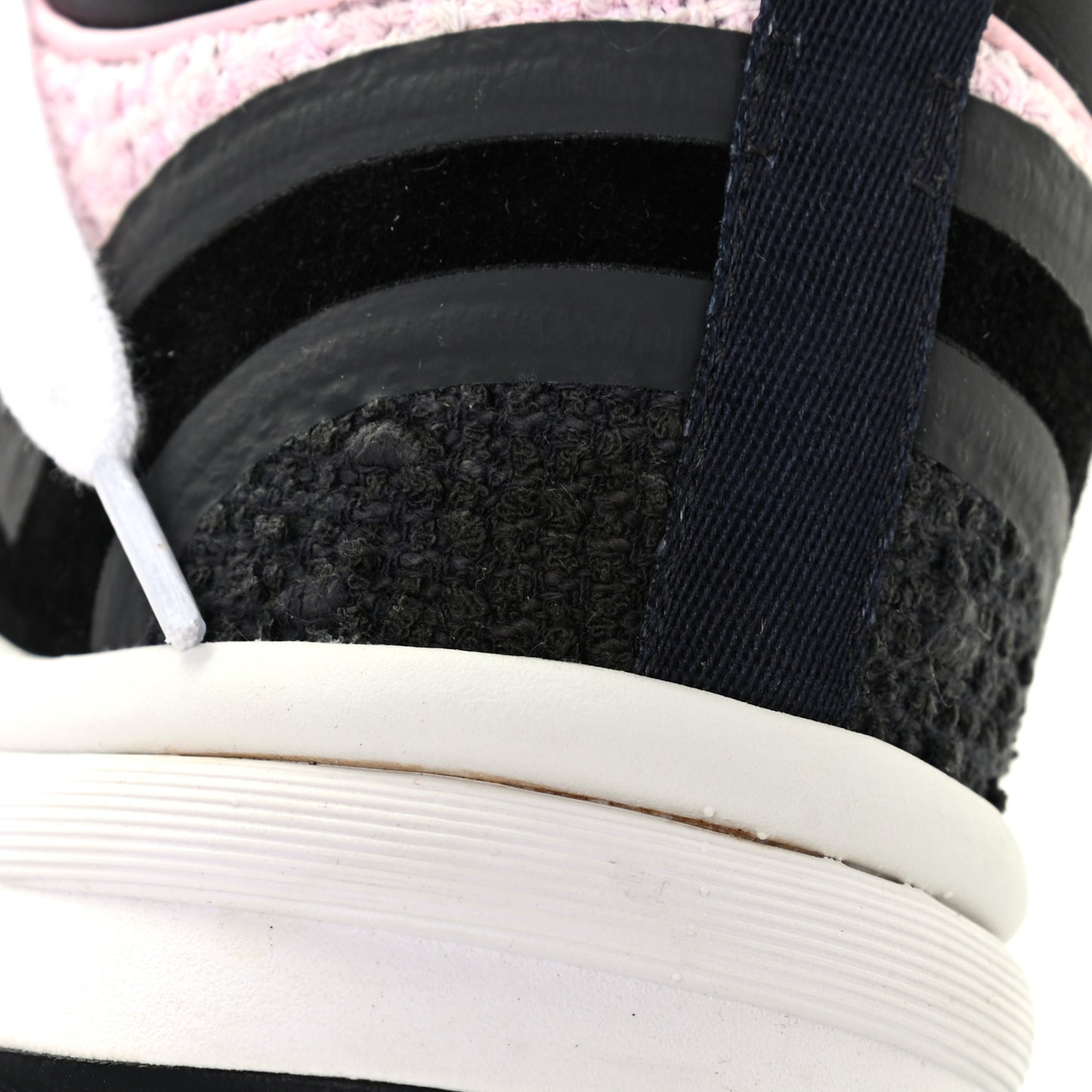 Tweed Suede Calfskin CC Sneakers 37 Gray Pink