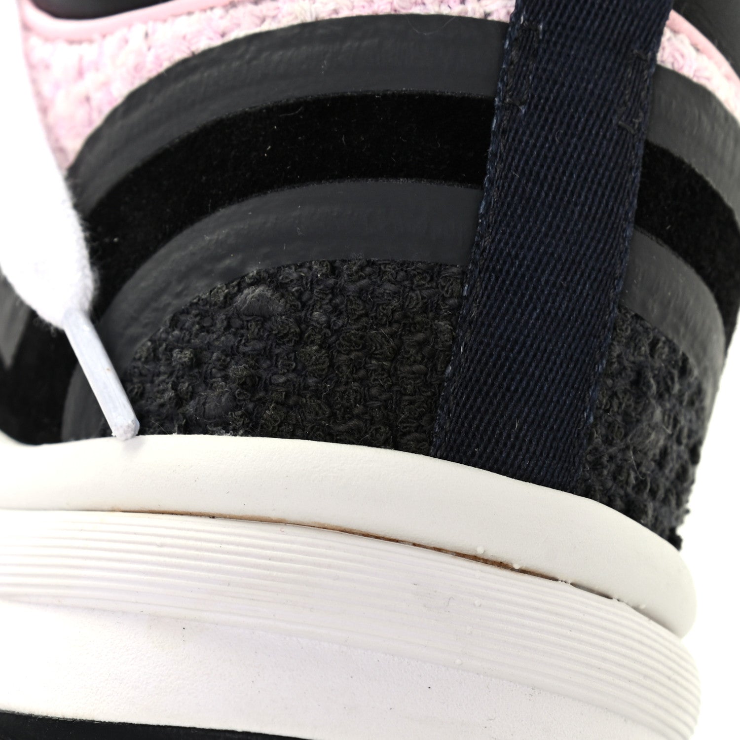 Chanel Tweed Suede Calfskin CC Sneakers 37 Gray Pink 10 of 10