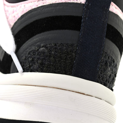 Chanel Tweed Suede Calfskin CC Sneakers 37 Gray Pink 10 of 10