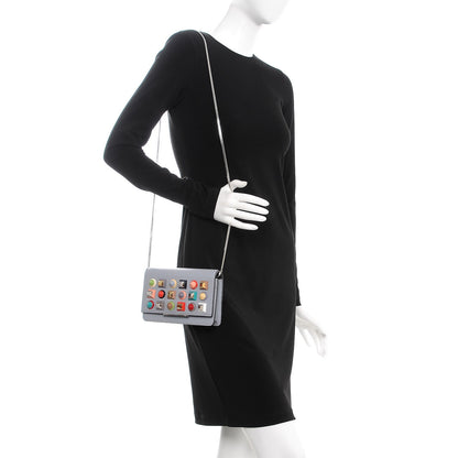 Fendi Vitello Dolce Studded Tube Wallet On Chain Ardesia Multicolor 2 of 8