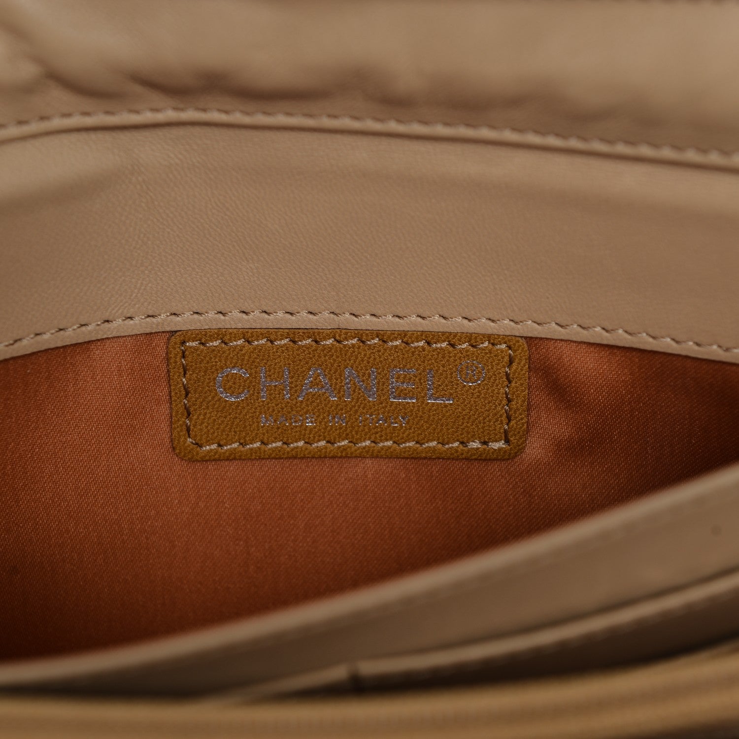 Chanel Lambskin Quilted Chain Clutch Flap Beige 6 of 7