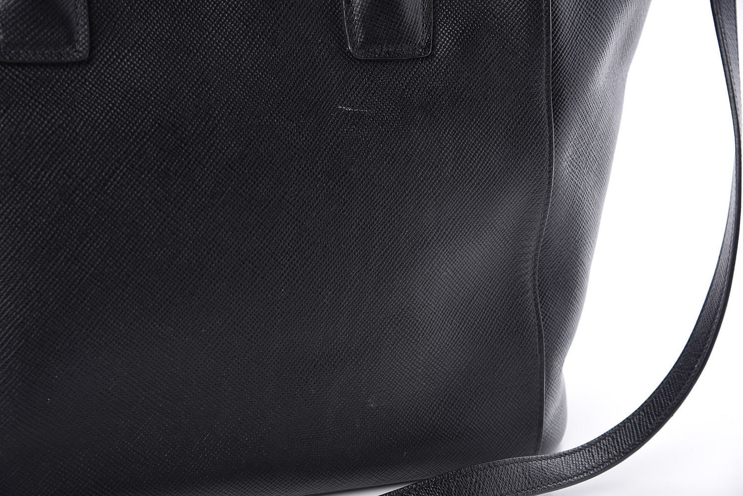 Saffiano Cuir Front Pocket Tote Black