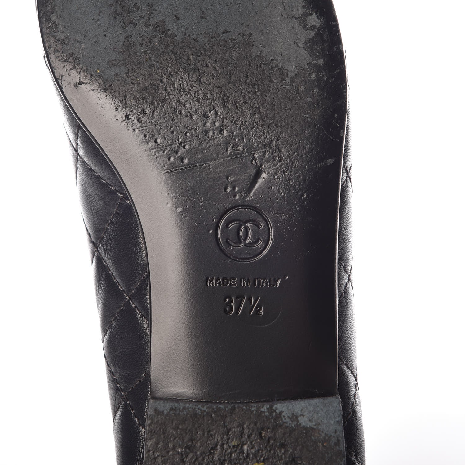 Chanel Lambskin Quilted CC Cap Toe Ballerina Flats 37.5 Navy 15 of 16