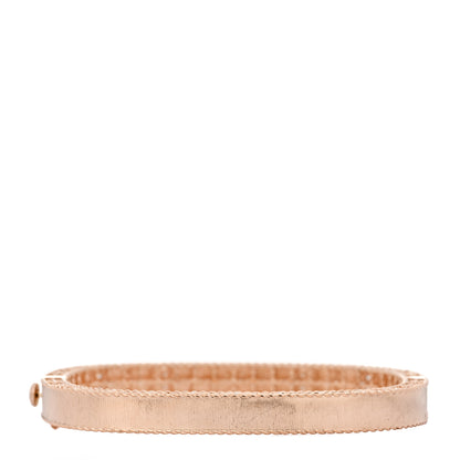 Roberto Coin 18K Rose Gold Diamond Princess Satin Fleur De Lis Bangle Bracelet 2 of 9
