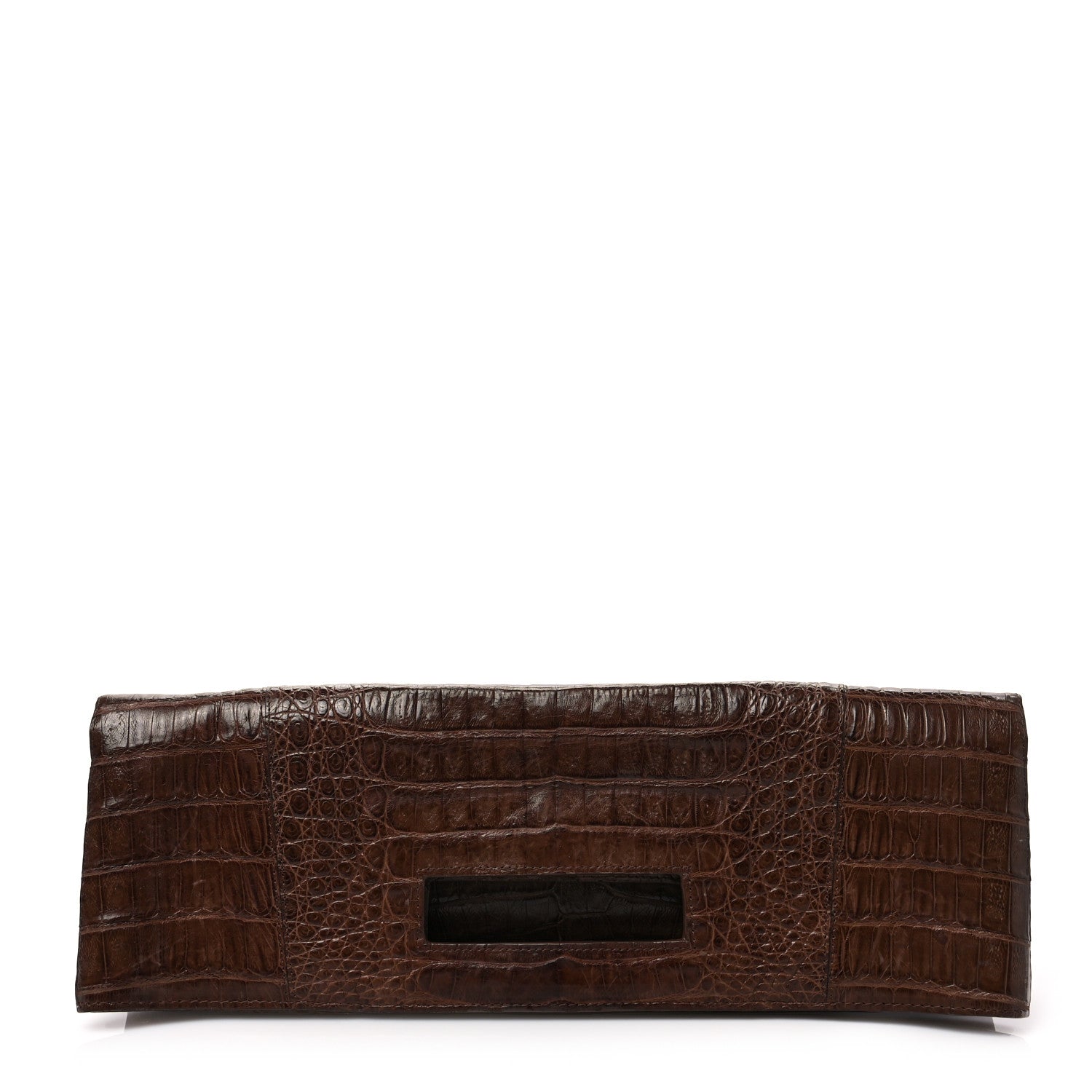 Nancy Gonzalez Crocodile Envelope Convertible Clutch Brown 1 of 10