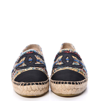 Chanel Tweed Grosgrain CC Espadrilles 38 Multicolor 2 of 10