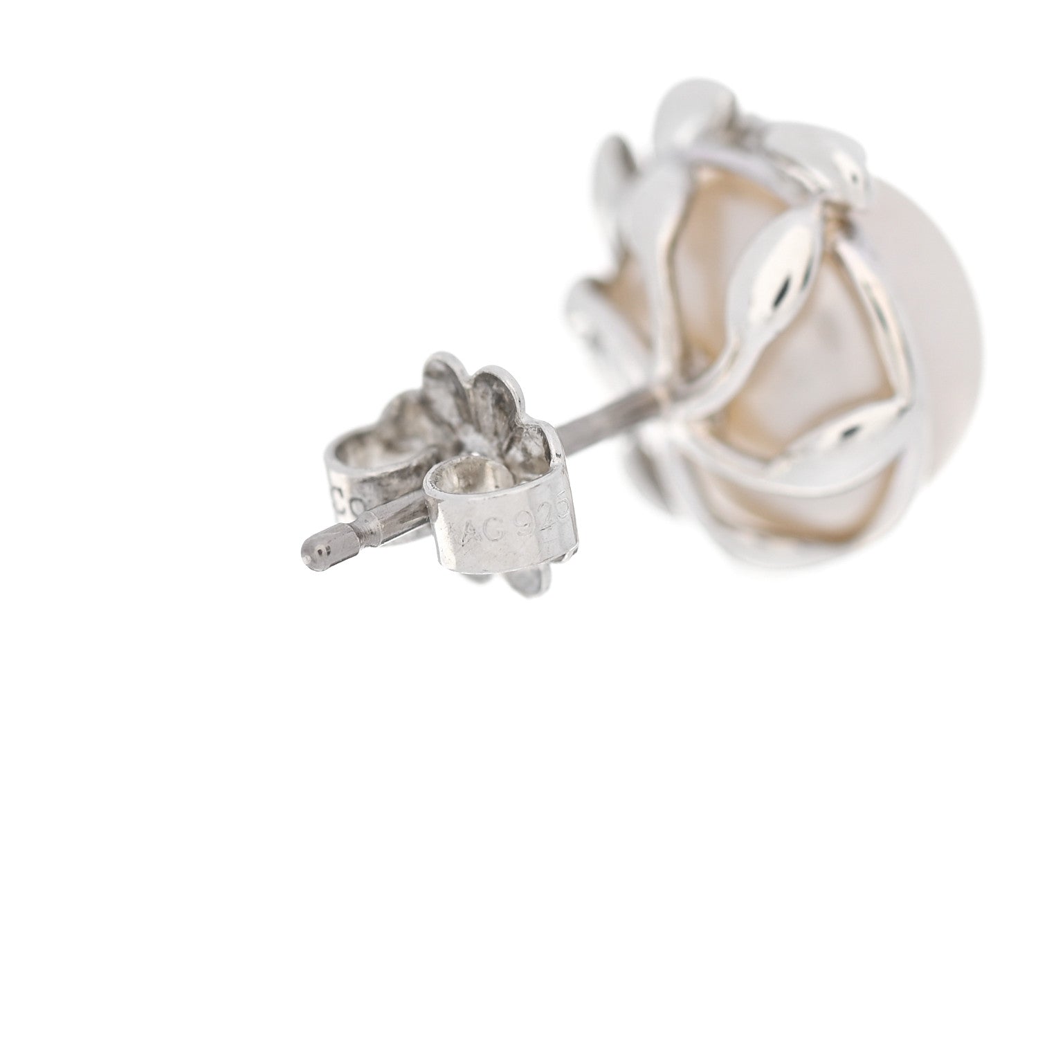 Tiffany Sterling Silver Pearl Paloma Picasso Olive Leaf Earrings 5 of 5