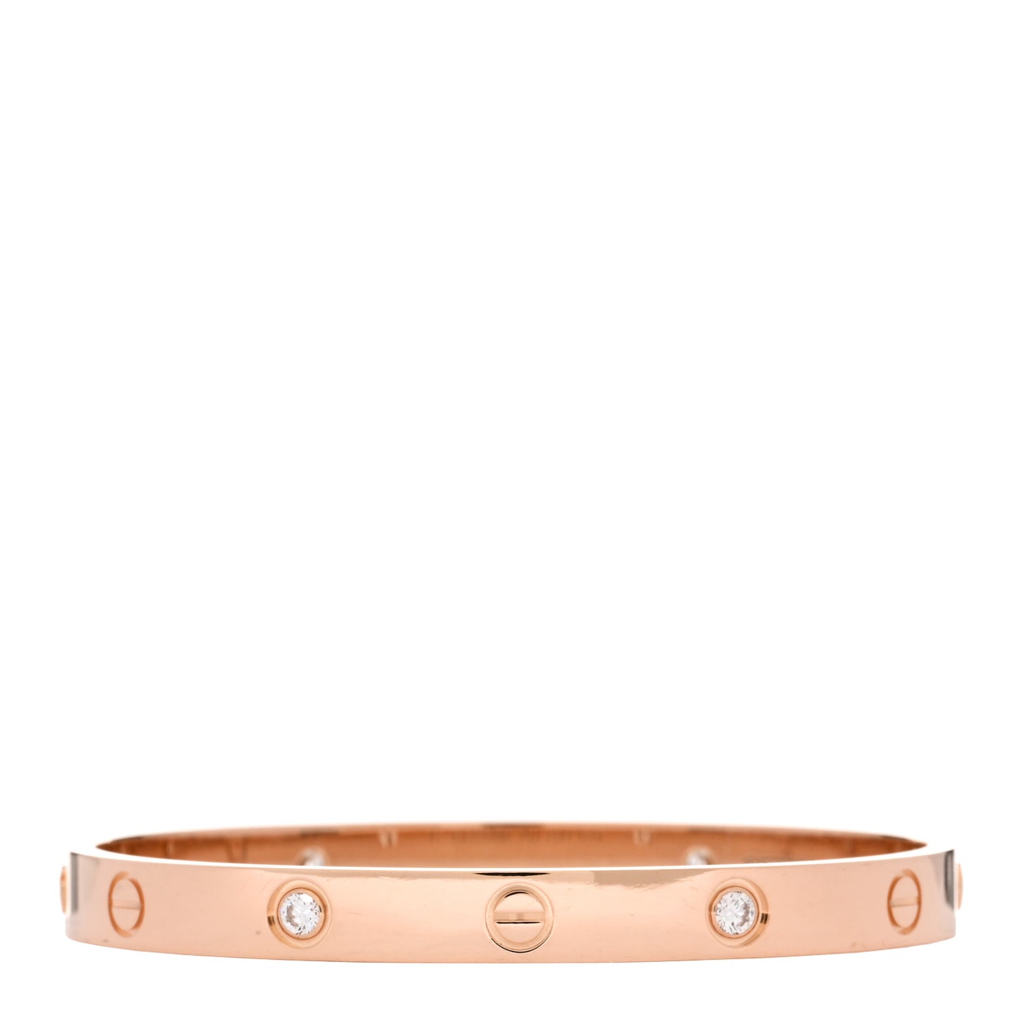 18K Pink Gold 4 Diamond LOVE Bracelet 17