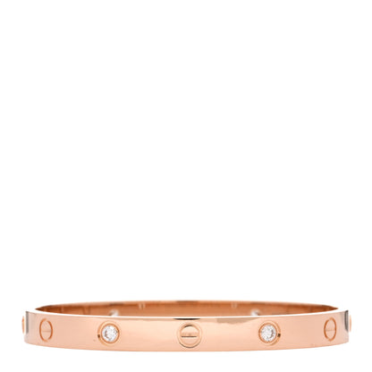 Cartier 18K Pink Gold 4 Diamond LOVE Bracelet 17 2 of 3
