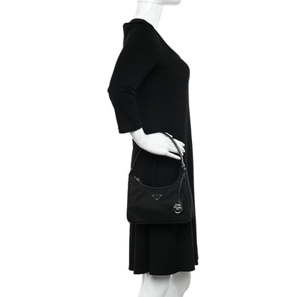 Prada Tessuto Nylon Saffiano Mini Re-Edition 2005 Bag Black 2 of 11