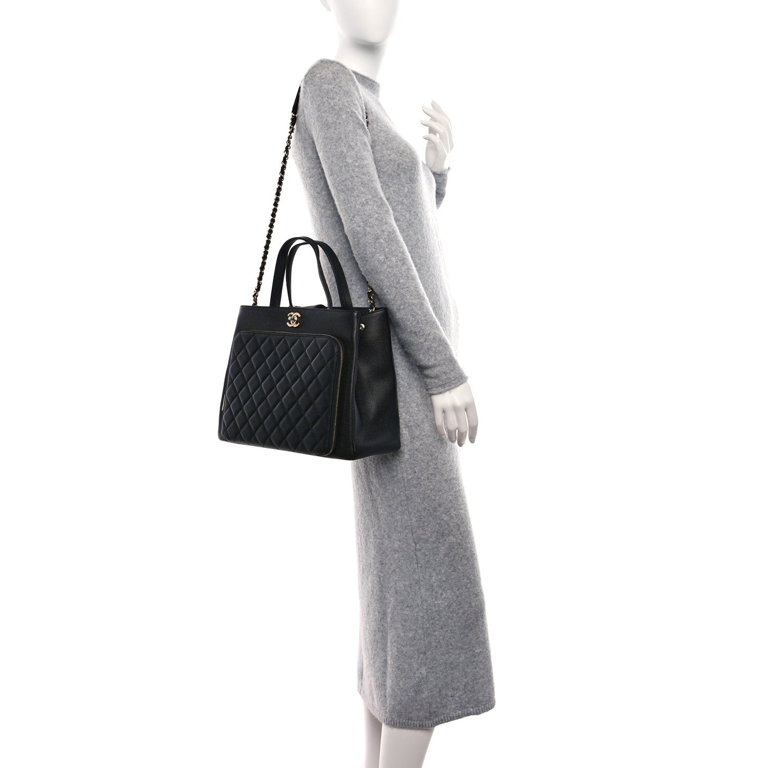 Chanel Caviar Quilted Large Business Affinity Shopping Bag Black 2 of 9