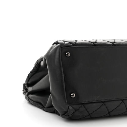 Chanel Iridescent Calfskin Large Just Mademoiselle Bowling Bag Black 10 of 13