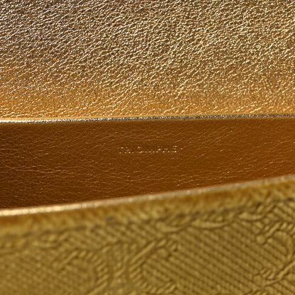 Celine Velvet Triomphe Chain Shoulder Bag Gold 7 of 10