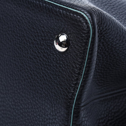 Louis Vuitton Taurillon Capucines MM Black Turquoise 21 of 29