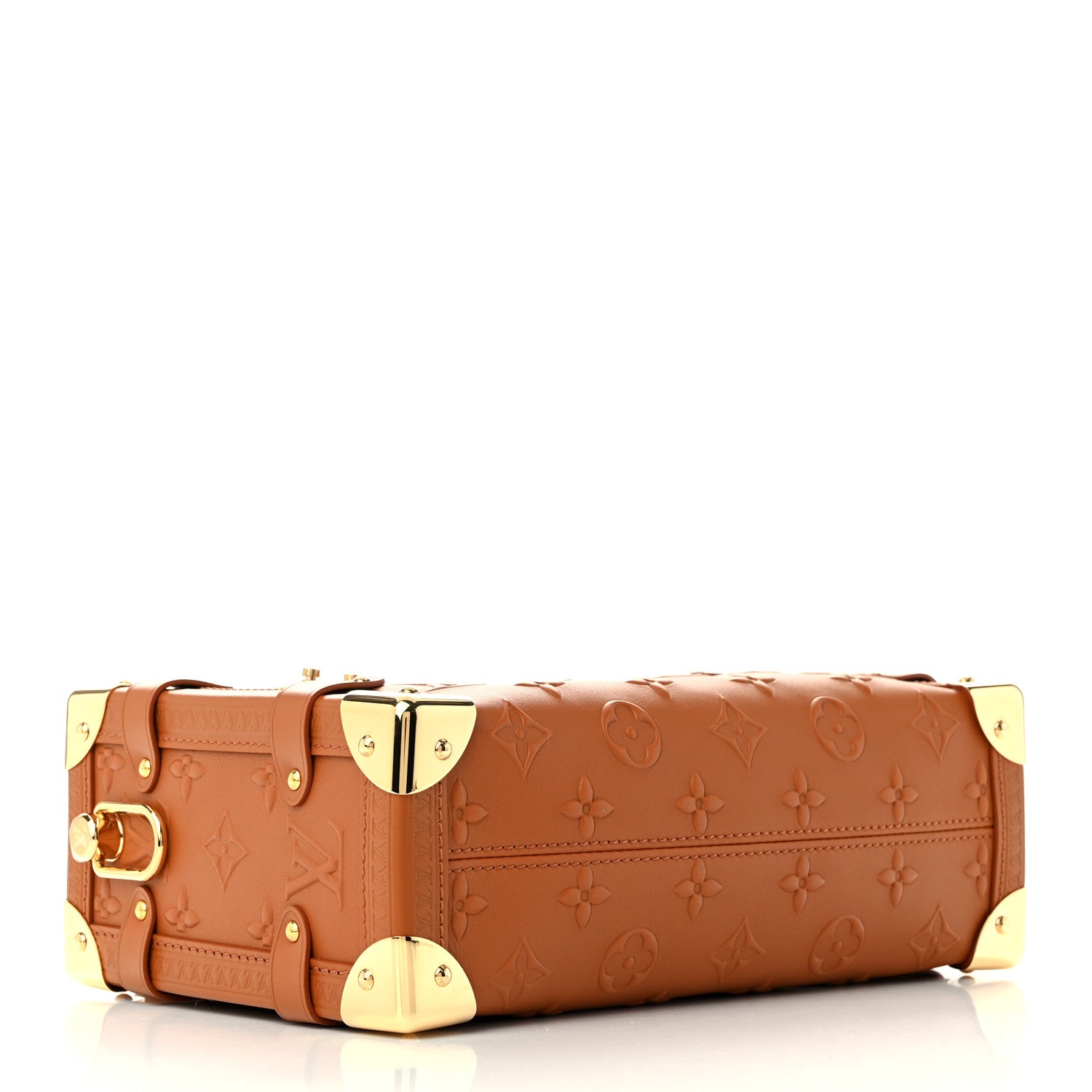 Louis Vuitton Calfskin Debossed Monogram Side Trunk Tan 4 of 10