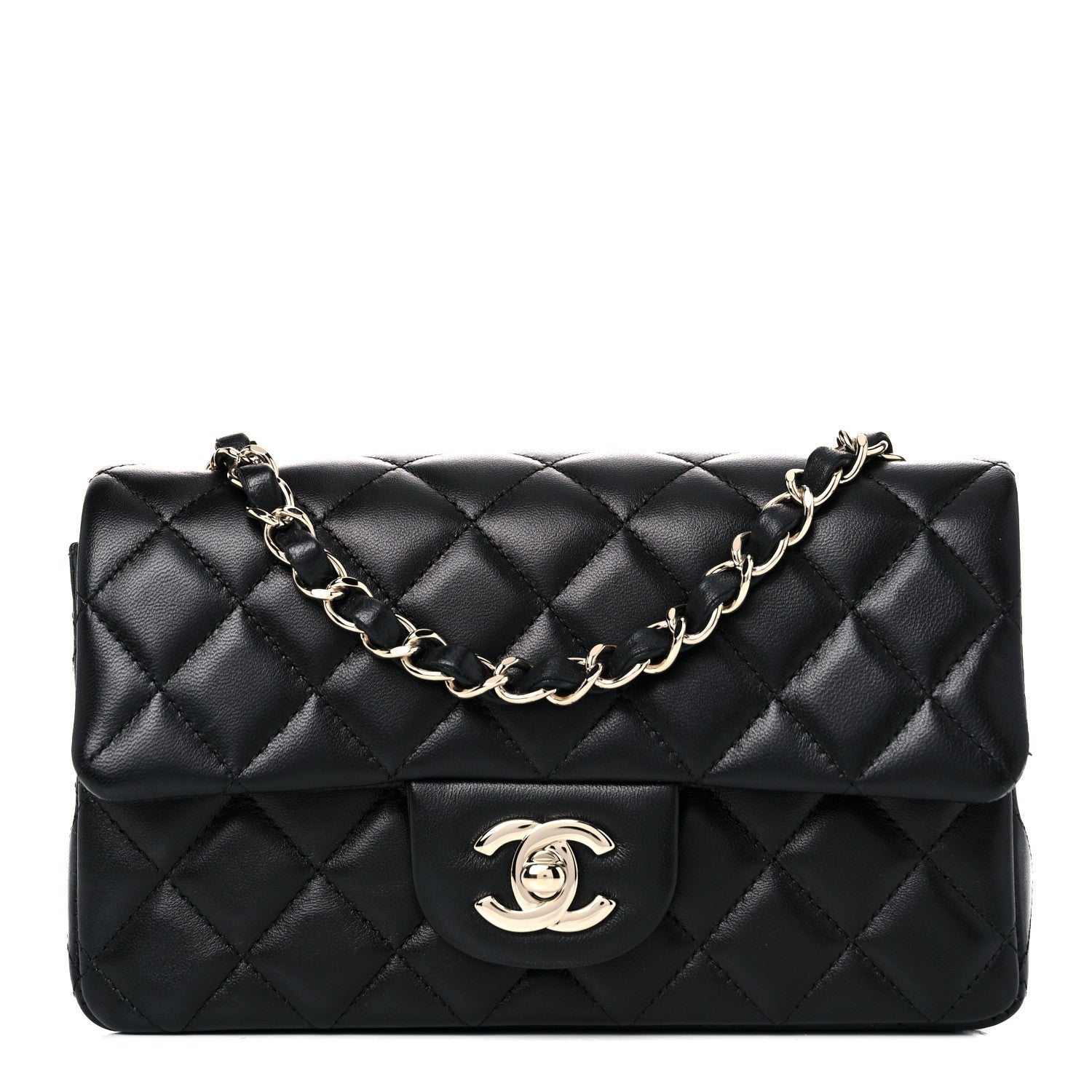 Chanel Lambskin Quilted Mini Rectangular Flap Black 1 of 12
