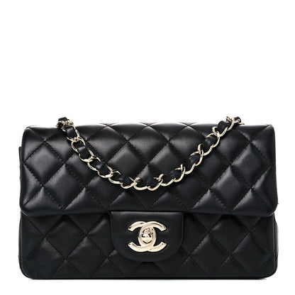Chanel Lambskin Quilted Mini Rectangular Flap Black 1 of 12