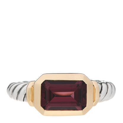 David Yurman Sterling Silver 18K Yellow Gold Rhodolite Novella Ring 52 6 1 of 5