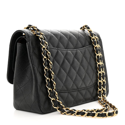 Chanel Caviar Quilted Jumbo Double Flap Black 3 of 12