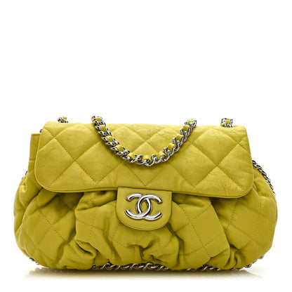 Chanel Washed Lambskin Chain Around Medium Messenger Yellow 1 of 9