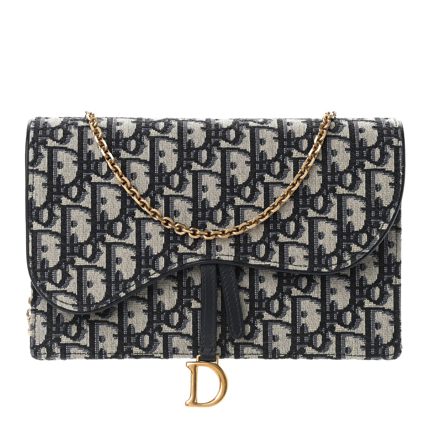 Oblique Saddle Chain Pouch Blue